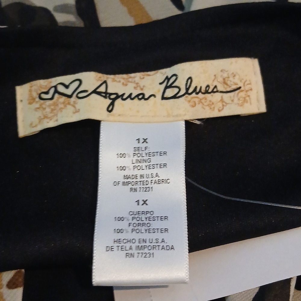 Aqua Blue Women Plus Size Relaxed Blouse Size 1X - Picture 5 of 5